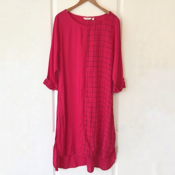 Max Pink with Grey 100% Rayon Kurta, XL - Picture 5 of 16